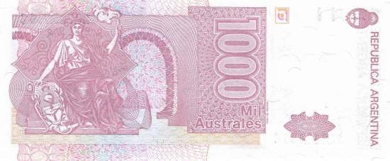 Argentinien p329e 1000 Australes 1985